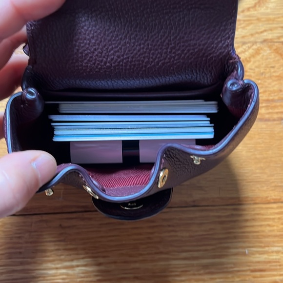 Polene numero un micro bag in textured leather in rich burgundy color - Picture 11 of 12